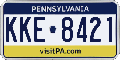 PA license plate KKE8421