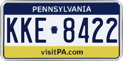PA license plate KKE8422