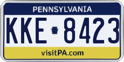 PA license plate KKE8423