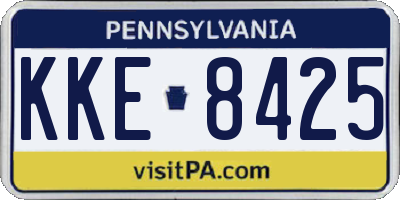 PA license plate KKE8425