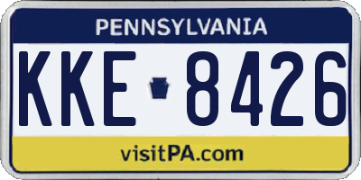 PA license plate KKE8426
