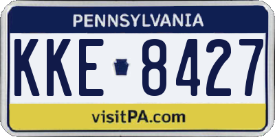 PA license plate KKE8427