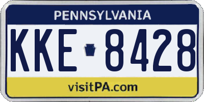 PA license plate KKE8428