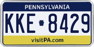 PA license plate KKE8429