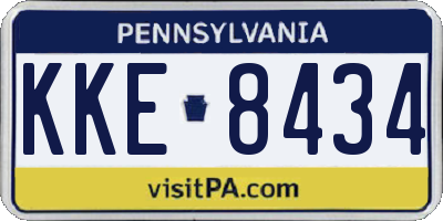 PA license plate KKE8434