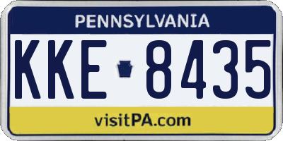 PA license plate KKE8435