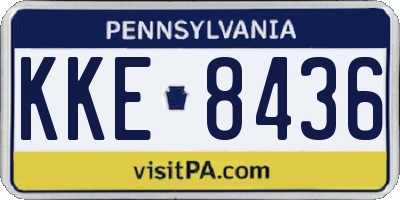 PA license plate KKE8436