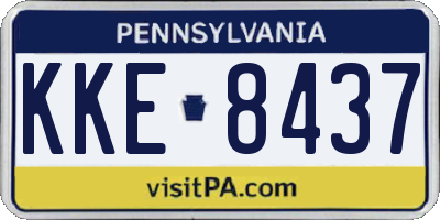 PA license plate KKE8437