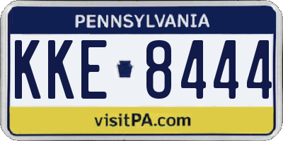 PA license plate KKE8444