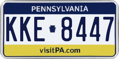 PA license plate KKE8447