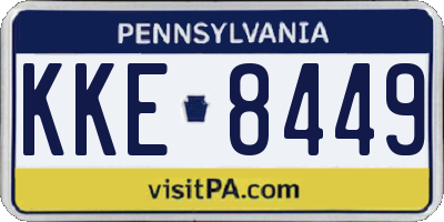 PA license plate KKE8449