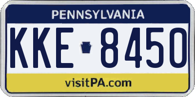 PA license plate KKE8450