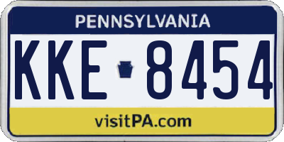PA license plate KKE8454