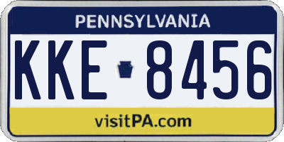 PA license plate KKE8456