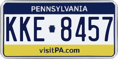 PA license plate KKE8457