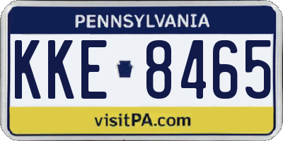 PA license plate KKE8465