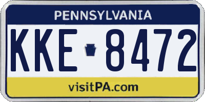 PA license plate KKE8472