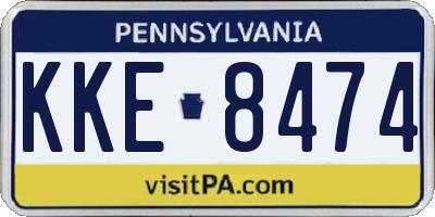 PA license plate KKE8474