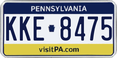 PA license plate KKE8475
