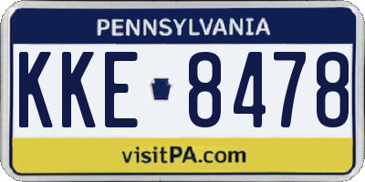 PA license plate KKE8478
