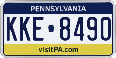 PA license plate KKE8490
