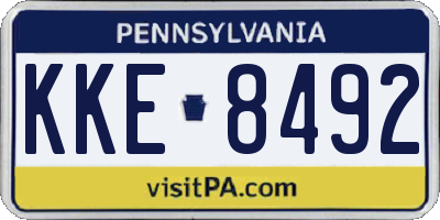 PA license plate KKE8492