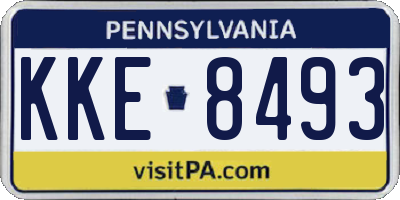 PA license plate KKE8493