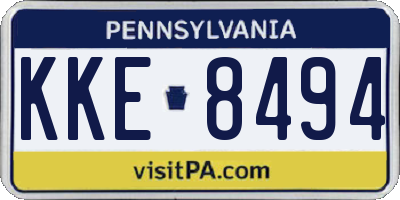 PA license plate KKE8494