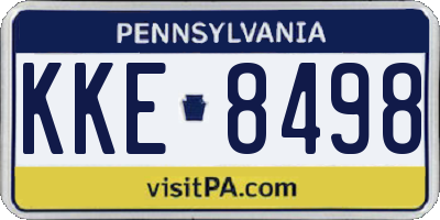 PA license plate KKE8498