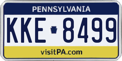 PA license plate KKE8499
