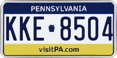 PA license plate KKE8504