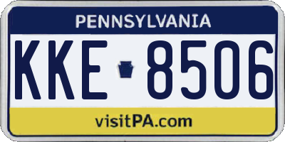 PA license plate KKE8506