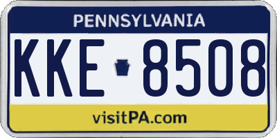 PA license plate KKE8508