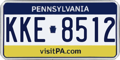 PA license plate KKE8512