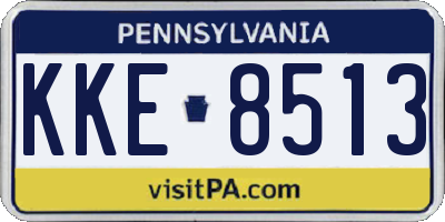 PA license plate KKE8513