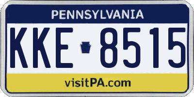 PA license plate KKE8515