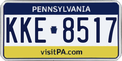 PA license plate KKE8517