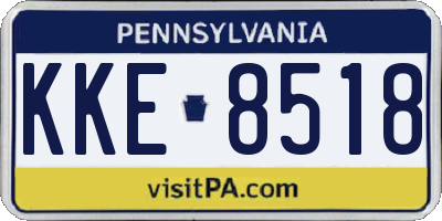 PA license plate KKE8518