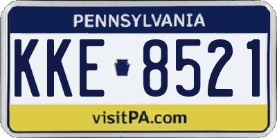 PA license plate KKE8521