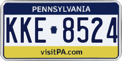 PA license plate KKE8524