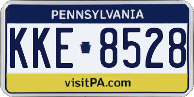PA license plate KKE8528