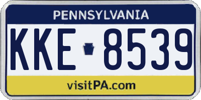 PA license plate KKE8539