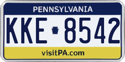 PA license plate KKE8542