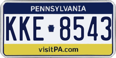 PA license plate KKE8543