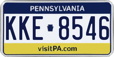 PA license plate KKE8546