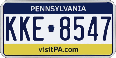 PA license plate KKE8547
