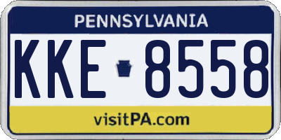 PA license plate KKE8558