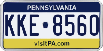 PA license plate KKE8560