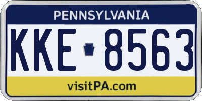 PA license plate KKE8563