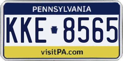 PA license plate KKE8565